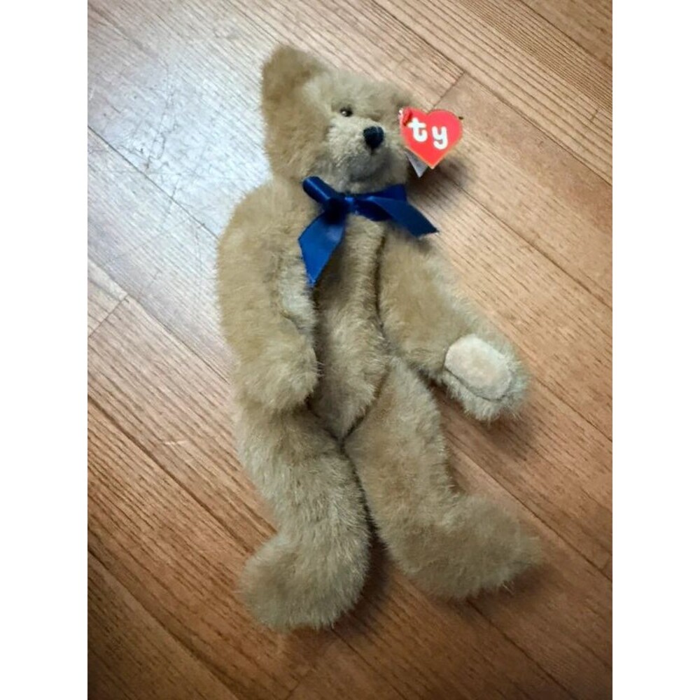 Vintage Ty Attic Treasures Malcolm Bear 1993 Jointed Plush Ribbon Tag Style 6026